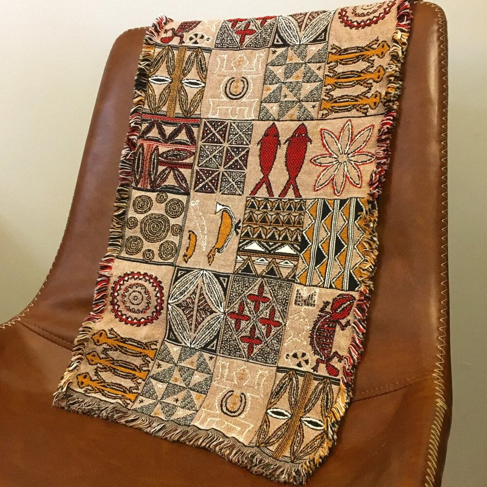 Vintage Australian Mythos Embroidered Table Runner - Aussie Folk Art